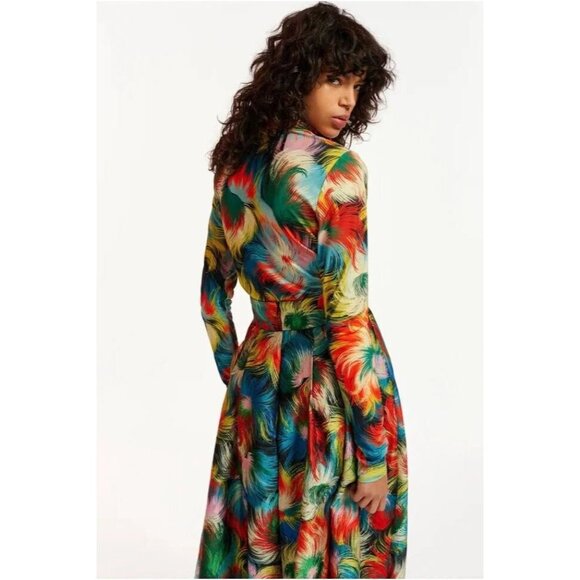 NWOT Essentiel Antwerp Women's Multicolor Long-Sleeve Rhinestone Mini Dress 36